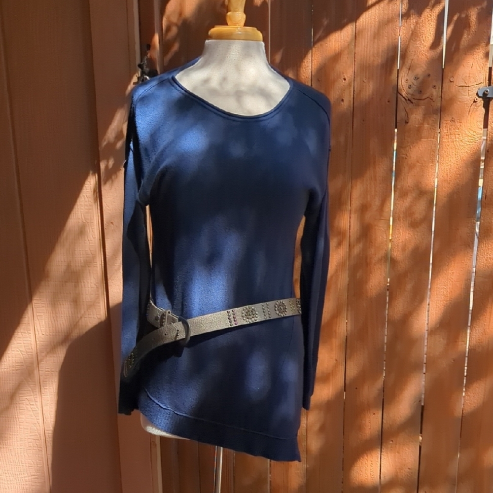 Chico's Deep Navy Crewneck Sweater - Picture 1 of 4